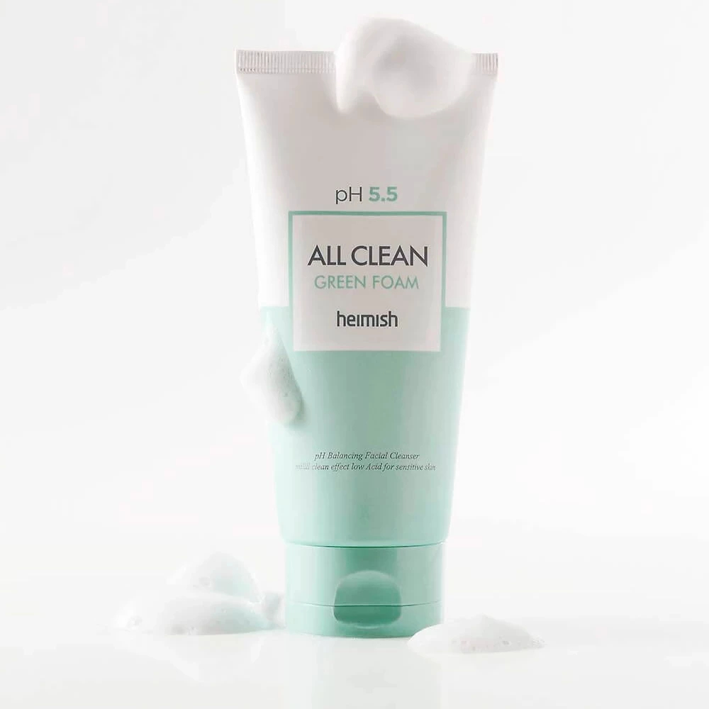 Слабокислотный гель для умывания для чувствительной кожи Heimish pH 5.5 All Clean Green Foam, 150 мл.