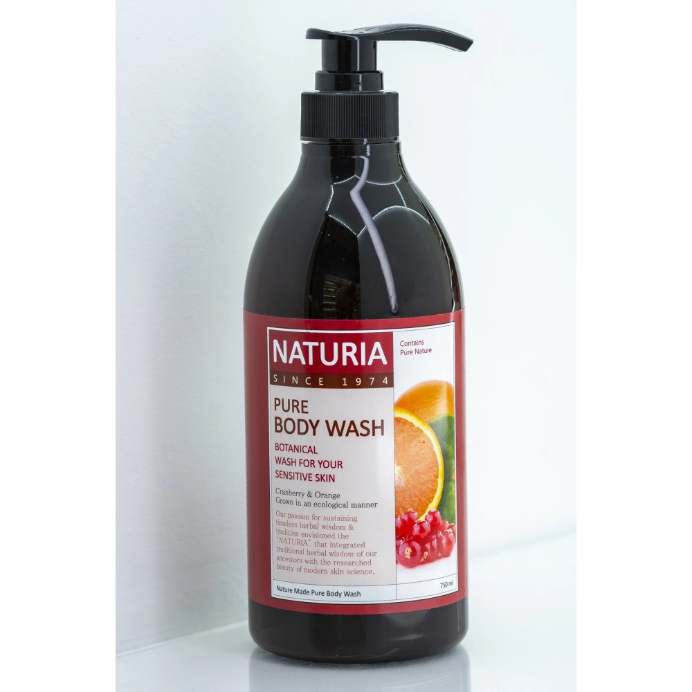 NATURIA Гель для душа КЛЮКВА/АПЕЛЬСИН Pure Body Wash (Cranberry & Orange), 750 мл