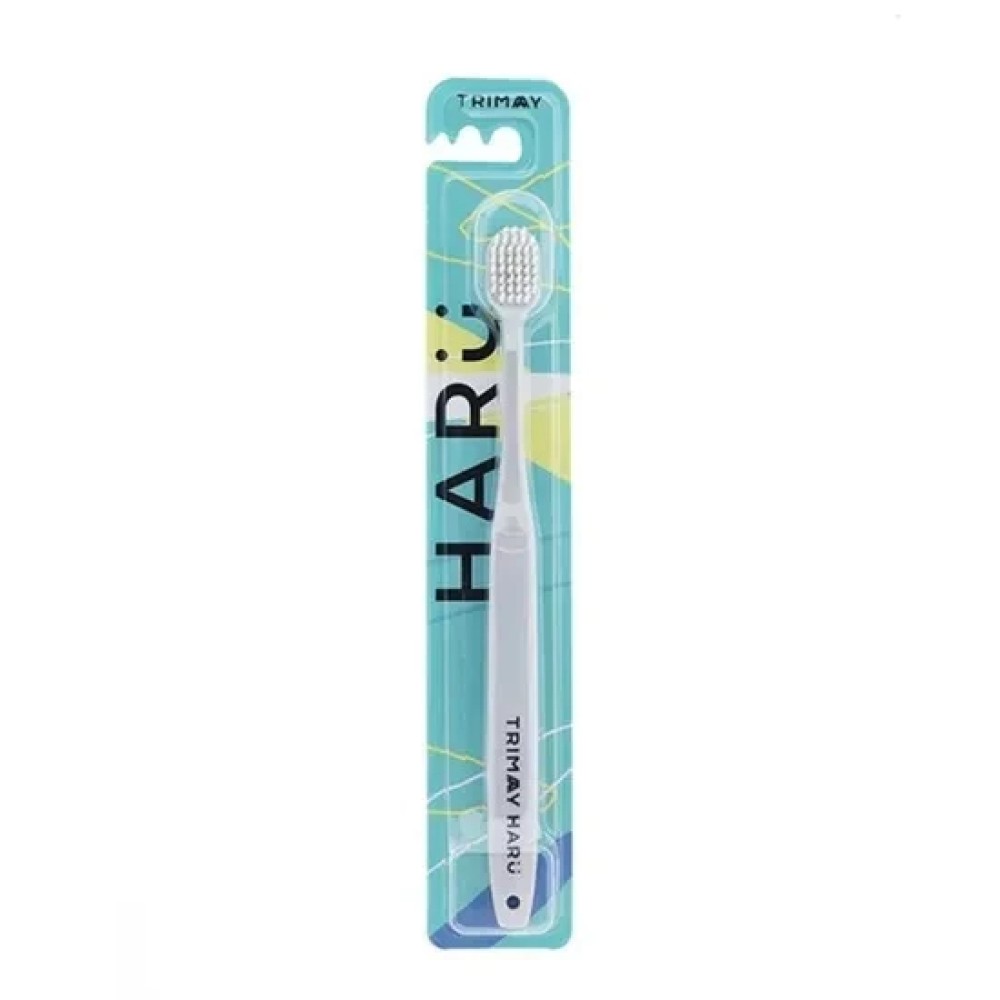 Зубная щетка с антибактериальным покрытием TRIMAY HARU White Toothbrush (1 шт)